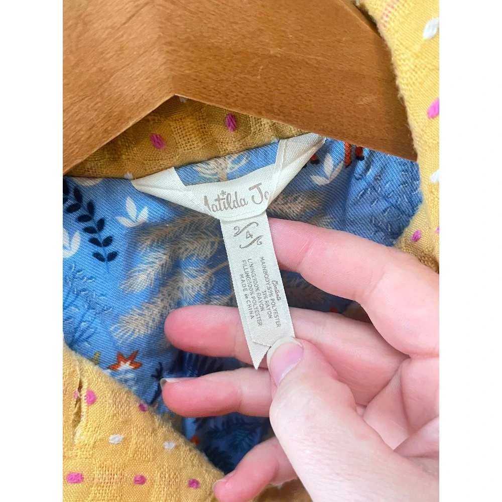 Matilda Jane Goodness Girls Peplum Jacket Mustard Yellow Dotted Size‎ 4 4T